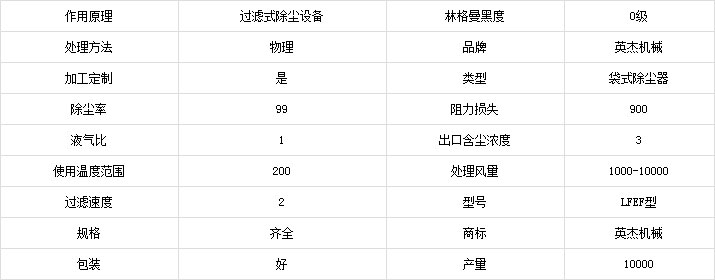 LFEF型玻纖袋式除塵器